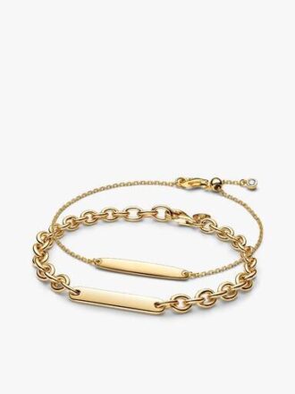 Gravierbares vergoldetes Armband-Set für Sie und Ihn – 2er-Set