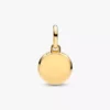 Grünes, gravierbares Mini-Medaillon-Charm, 14-karätig vergoldet Grünes, gravierbares Mini-Medaillon-Charm, 14-karätig vergoldet