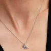 Halbmond-Anhänger-Halskette aus Sterlingsilber Halbmond-Anhänger-Halskette aus Sterlingsilber