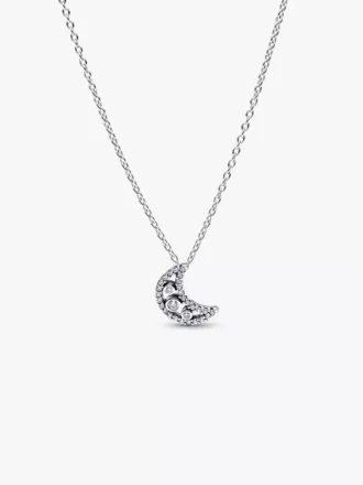 Halbmond-Anhänger-Halskette aus Sterlingsilber