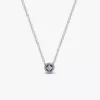 Halo-Halskette mit rundem Pavé aus Sterlingsilber Halo-Halskette mit rundem Pavé aus Sterlingsilber