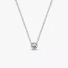 Halo-Halskette mit rundem Pavé aus Sterlingsilber Halo-Halskette mit rundem Pavé aus Sterlingsilber