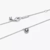 Halo-Halskette mit rundem Pavé aus Sterlingsilber Halo-Halskette mit rundem Pavé aus Sterlingsilber