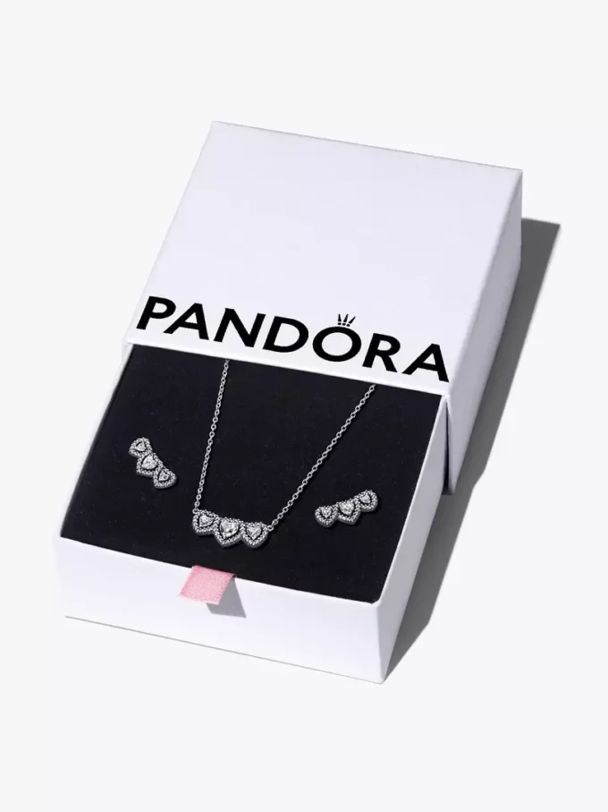 Halo Heart Trio Schmuck-Geschenkset aus Sterlingsilber Halo Heart Trio Schmuck-Geschenkset aus Sterlingsilber