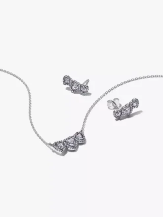 Halo Heart Trio Schmuck-Geschenkset aus Sterlingsilber