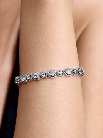 Halo Hearts Armband – Sterlingsilber
