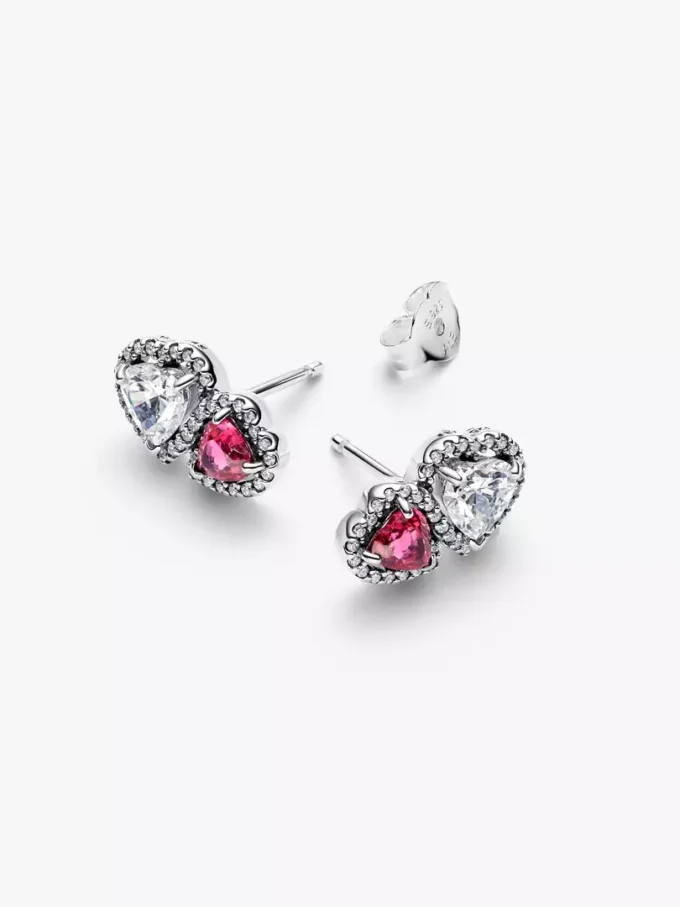 Halo Hearts Ohrringe aus Sterlingsilber