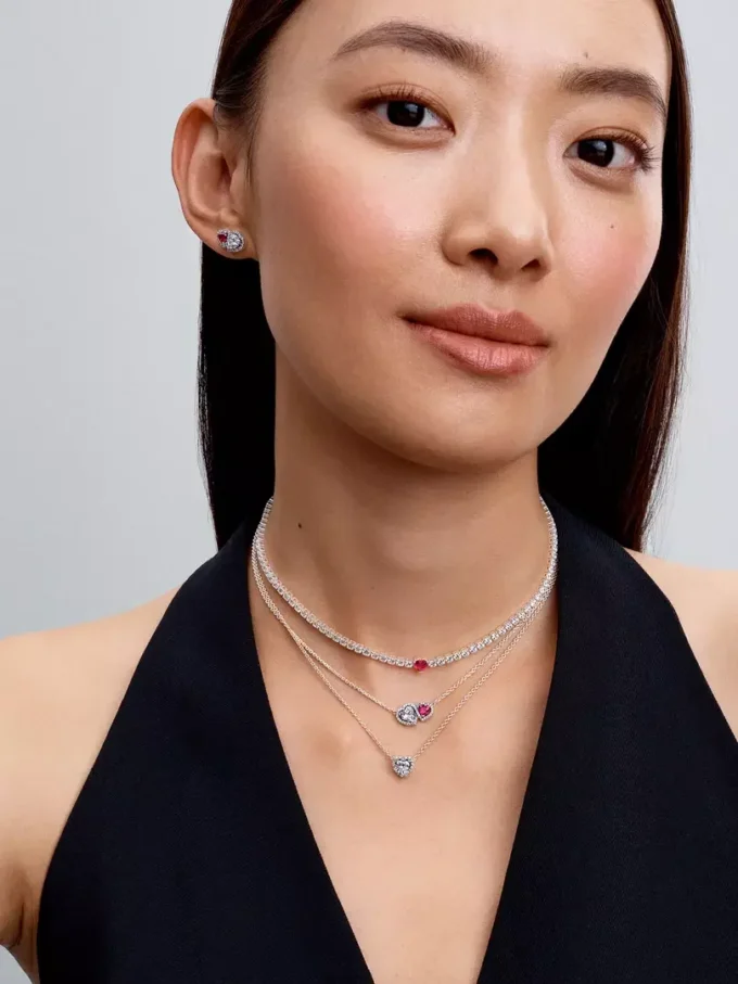 Halo Hearts Ohrringe aus Sterlingsilber