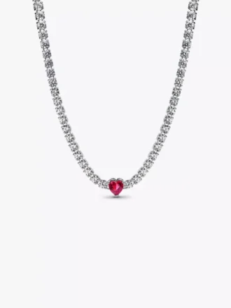Halo-Herz-Choker aus Sterlingsilber