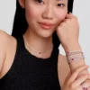 Funkelndes Tennisarmband, 14 Karat Roségold-Beschichtung Funkelndes Tennisarmband, 14 Karat Roségold-Beschichtung