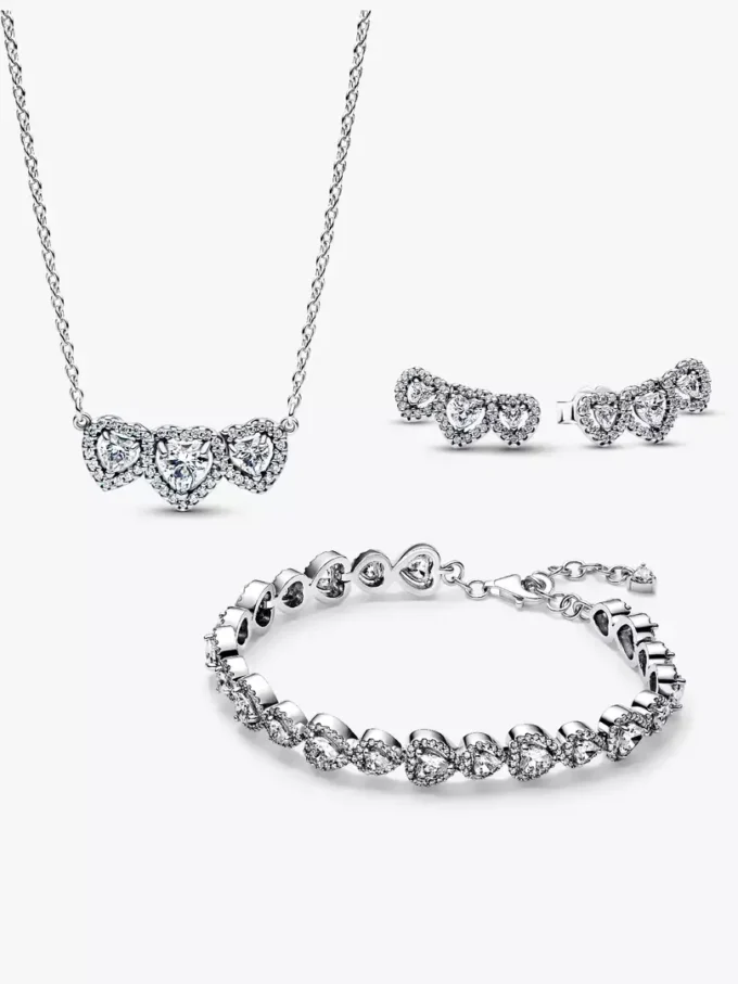 Halo-Herz-Trilogie-Schmuckset, 3-teilig