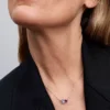 Halo-Herzen-Anhänger-Halskette aus Sterlingsilber Halo-Herzen-Anhänger-Halskette aus Sterlingsilber