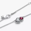 Halo-Herzen-Anhänger-Halskette aus Sterlingsilber Halo-Herzen-Anhänger-Halskette aus Sterlingsilber