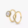Halo of Gold Sparkling Wishbone Ring Set, 2er-Set Halo of Gold Sparkling Wishbone Ring Set, 2er-Set