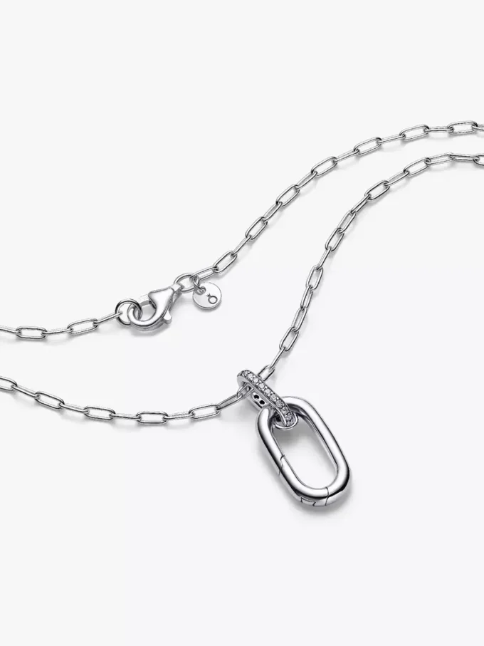 Halskette mit aufklappbarem Gliederanhänger aus Sterlingsilber Halskette mit aufklappbarem Gliederanhänger aus Sterlingsilber