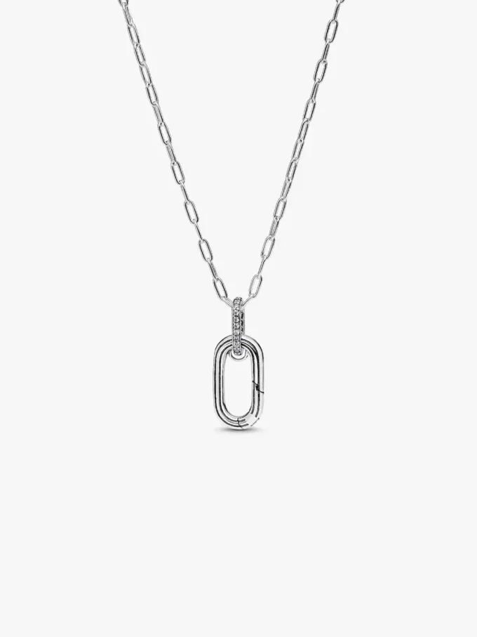 Halskette mit aufklappbarem Gliederanhänger aus Sterlingsilber Halskette mit aufklappbarem Gliederanhänger aus Sterlingsilber