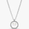 Halskette mit behandelten Süßwasser-Zuchtperlen und Pavé-Collier – Sterlingsilber Halskette mit behandelten Süßwasser-Zuchtperlen und Pavé-Collier – Sterlingsilber