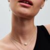 Halskette mit behandelten Süßwasser-Zuchtperlen und Pavé-Collier – Sterlingsilber Halskette mit behandelten Süßwasser-Zuchtperlen und Pavé-Collier – Sterlingsilber