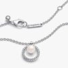 Halskette mit behandelten Süßwasser-Zuchtperlen und Pavé-Collier – Sterlingsilber Halskette mit behandelten Süßwasser-Zuchtperlen und Pavé-Collier – Sterlingsilber