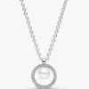 Halskette mit behandelter Süßwasserzuchtperle und Pavé-Collier aus Sterlingsilber Halskette mit behandelter Süßwasserzuchtperle und Pavé-Collier aus Sterlingsilber