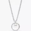 Halskette mit behandelter Süßwasserzuchtperle und Pavé-Collier aus Sterlingsilber Halskette mit behandelter Süßwasserzuchtperle und Pavé-Collier aus Sterlingsilber