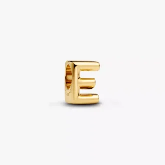 Buchstabe E als Alphabet-Charm, 14 Karat vergoldet