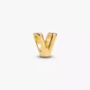 Buchstabe V Alphabet-Charm, 14 Karat vergoldet