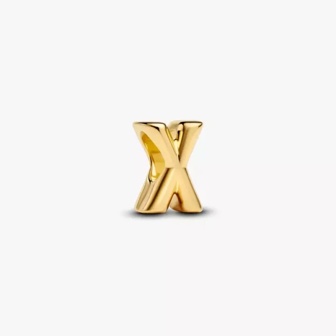 Buchstabe X Alphabet-Charm, 14 Karat vergoldet