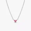 Halskette mit dreifachem rosa Herzanhänger aus Sterlingsilber Halskette mit dreifachem rosa Herzanhänger aus Sterlingsilber
