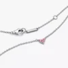 Halskette mit dreifachem rosa Herzanhänger aus Sterlingsilber Halskette mit dreifachem rosa Herzanhänger aus Sterlingsilber
