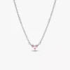 Halskette mit dreifachem rosa Herzanhänger aus Sterlingsilber Halskette mit dreifachem rosa Herzanhänger aus Sterlingsilber