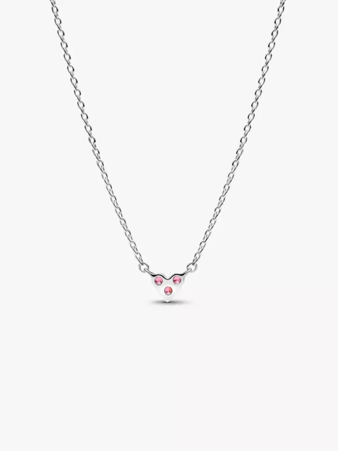 Halskette mit dreifachem rosa Herzanhänger aus Sterlingsilber Halskette mit dreifachem rosa Herzanhänger aus Sterlingsilber