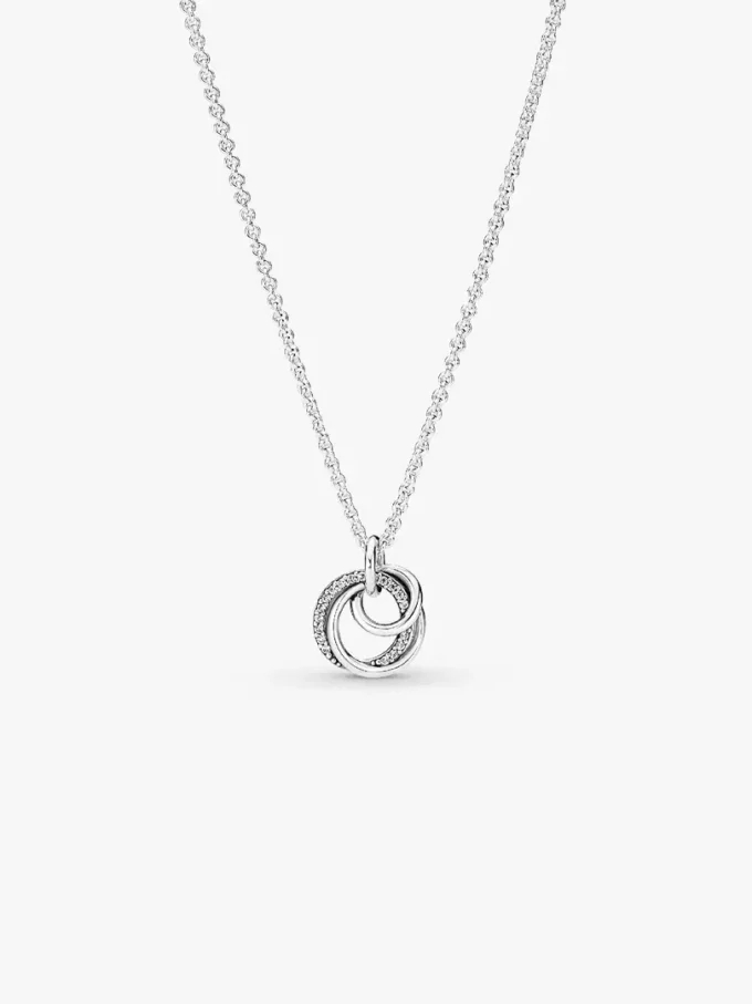 Halskette mit „Family Always Encircled“-Anhänger aus Sterlingsilber Halskette mit „Family Always Encircled“-Anhänger aus Sterlingsilber