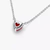 Halskette mit funkelndem Herz-Halo-Anhänger aus Sterlingsilber Halskette mit funkelndem Herz-Halo-Anhänger aus Sterlingsilber