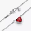 Halskette mit funkelndem Herz-Halo-Anhänger aus Sterlingsilber Halskette mit funkelndem Herz-Halo-Anhänger aus Sterlingsilber