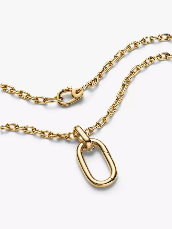Halskette mit großer, zu öffnender Gliederkette, 14-karätig vergoldet Halskette mit großer, zu öffnender Gliederkette, 14-karätig vergoldet