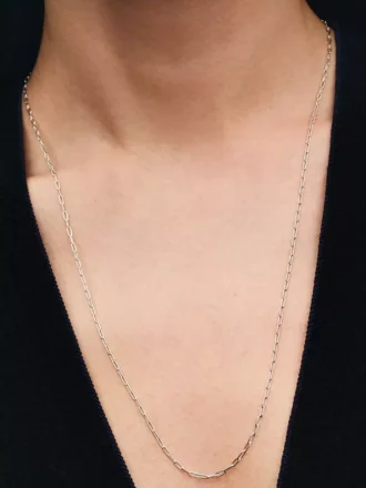 Halskette mit länglichen Gliedern aus Sterlingsilber