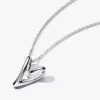 Halskette mit organisch geformtem Herzanhänger aus Sterlingsilber Halskette mit organisch geformtem Herzanhänger aus Sterlingsilber