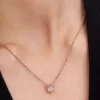 Halskette mit rosa Herz, 14 Karat Roségold-Beschichtung Halskette mit rosa Herz, 14 Karat Roségold-Beschichtung