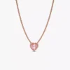 Halskette mit rosa Herz, 14 Karat Roségold-Beschichtung Halskette mit rosa Herz, 14 Karat Roségold-Beschichtung