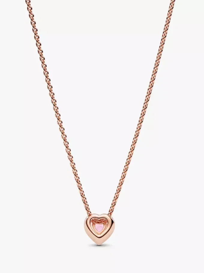 Halskette mit rosa Herz, 14 Karat Roségold-Beschichtung Halskette mit rosa Herz, 14 Karat Roségold-Beschichtung