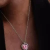 Halskette mit rosa Herz-Anhänger aus Sterlingsilber Halskette mit rosa Herz-Anhänger aus Sterlingsilber
