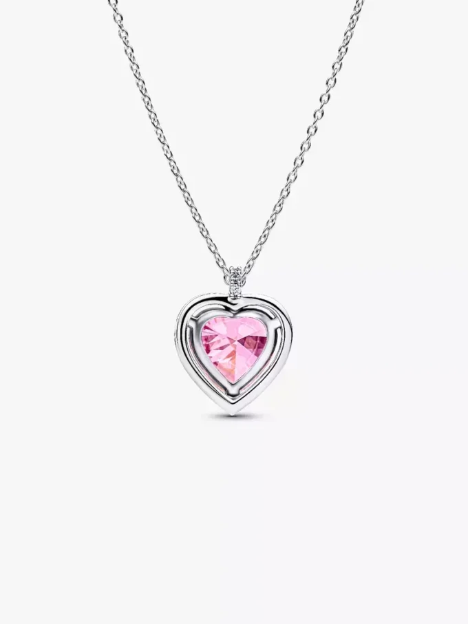 Halskette mit rosa Herz-Anhänger aus Sterlingsilber Halskette mit rosa Herz-Anhänger aus Sterlingsilber