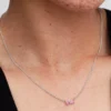 Halskette mit Schleifenanhänger aus Sterlingsilber Halskette mit Schleifenanhänger aus Sterlingsilber