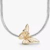 Halskette mit Schmetterlings-Charm aus verschiedenen Metallen, 2er-Set Halskette mit Schmetterlings-Charm aus verschiedenen Metallen, 2er-Set