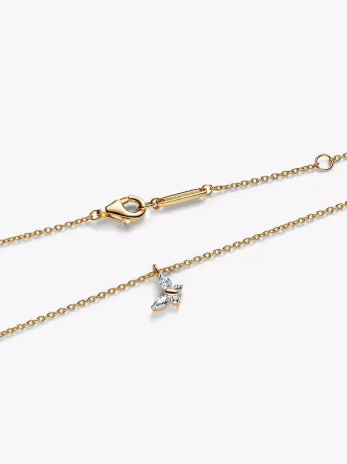 Halskette mit Schmetterlingsanhänger, 14 Karat vergoldet Halskette mit Schmetterlingsanhänger, 14 Karat vergoldet