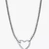 Halskette mit Snake Chain und Herzverschluss aus Sterlingsilber Halskette mit Snake Chain und Herzverschluss aus Sterlingsilber