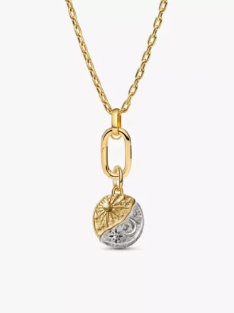 Halskette mit Sonnen- und Mond-Charms, 2er-Set