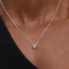 Halskette „Pink Elevated Heart“ aus Sterlingsilber
