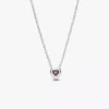 Halskette „Pink Elevated Heart“ aus Sterlingsilber